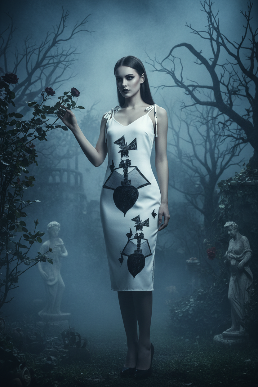 White Bewitched Ornament Dress - Solo Editorial